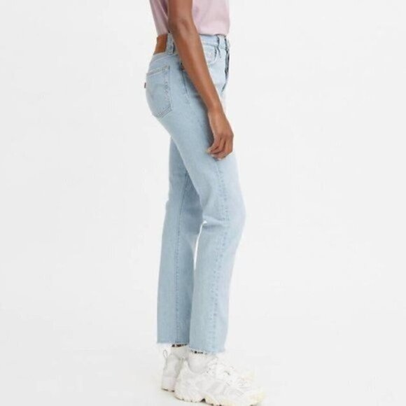 NWT Levis 501 Light Blue Wash High Rise Skinny Cropped Denim Jeans Size 26 - Picture 2 of 8